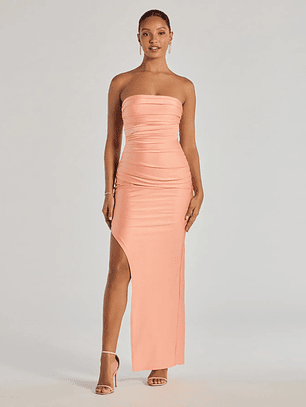 Anisley Strapless High Slit Column Formal Dress
