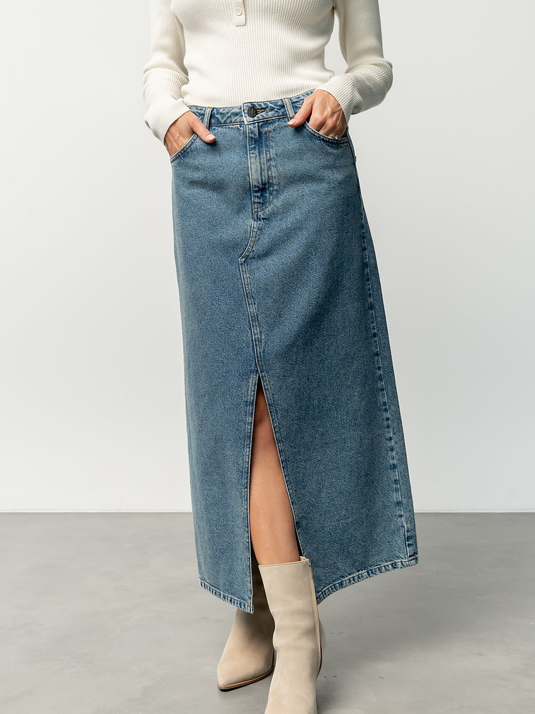 Aleksa Denim Midi Skirt | Medium Wash 5