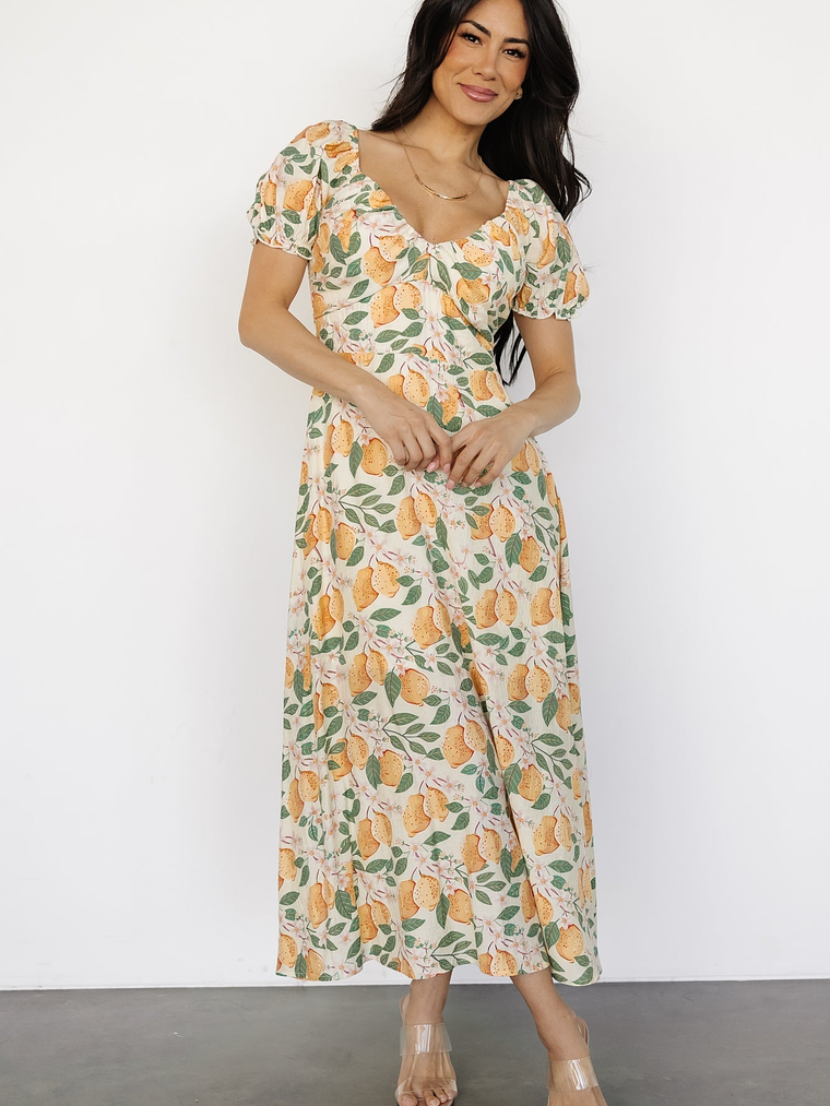Amalfi Midi Dress | Lemon Print 2
