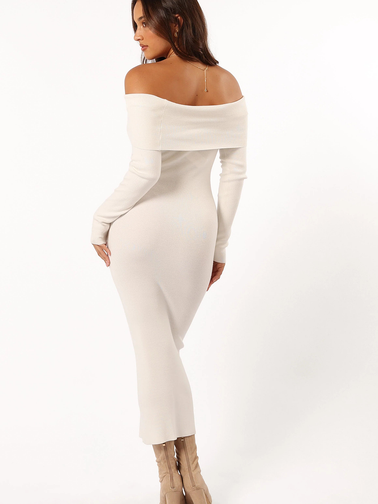 Archie Off the Shoulder Midi Dress - White 5