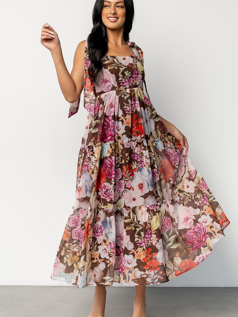 Anita Maxi Dress | Brown Multi Floral 1