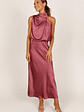 Anabelle Halter Neck Midi Dress - Dusty Rose - thumbnail 3