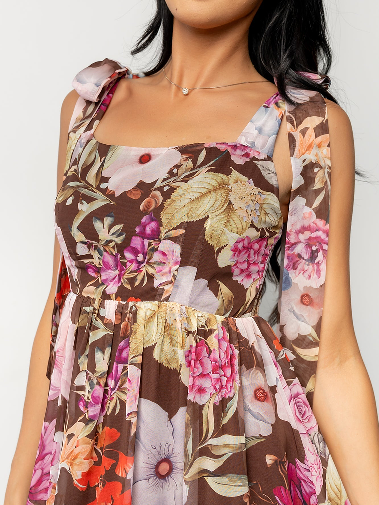 Anita Maxi Dress | Brown Multi Floral 2
