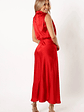 Anabelle Halter Neck Midi Dress - Red - thumbnail 2