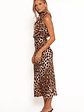 Anabelle Halter Neck Midi Dress - Leopard - thumbnail 3