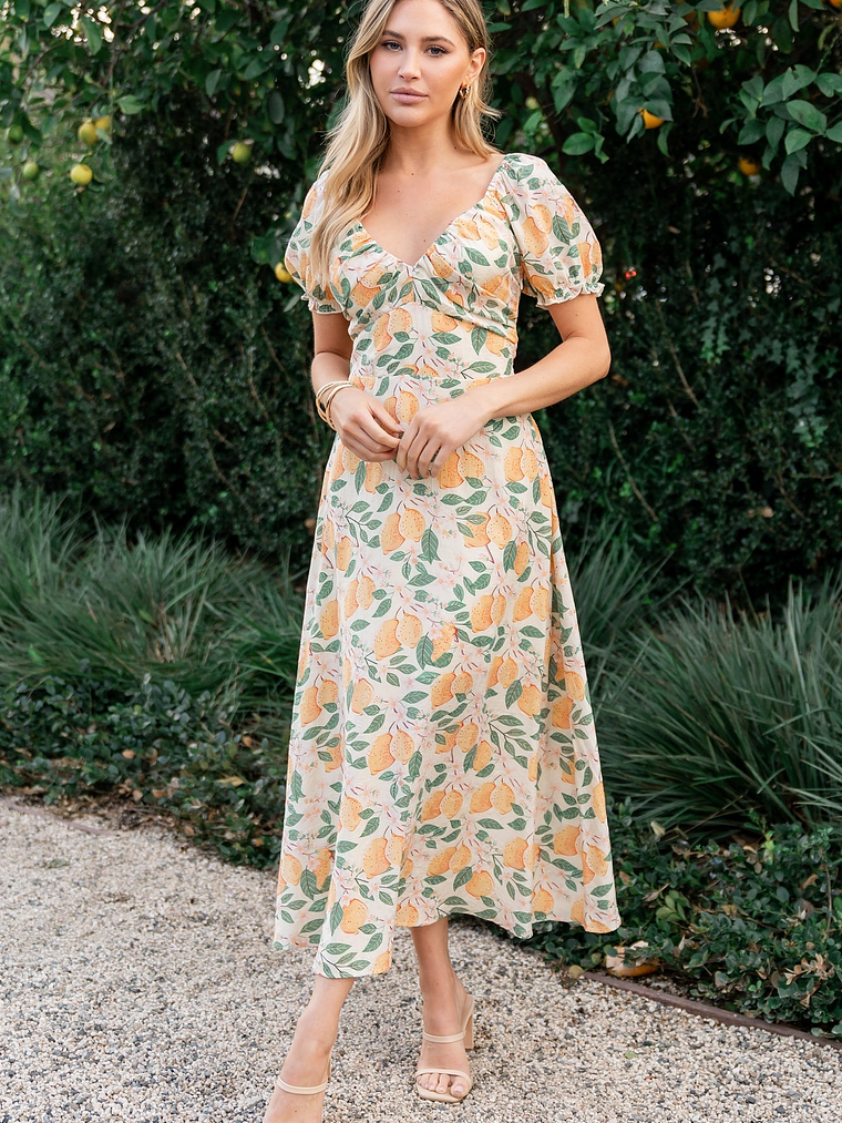 Amalfi Midi Dress | Lemon Print 5
