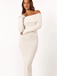 Archie Off the Shoulder Midi Dress - White - thumbnail 8