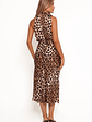 Anabelle Halter Neck Midi Dress - Leopard - thumbnail 4
