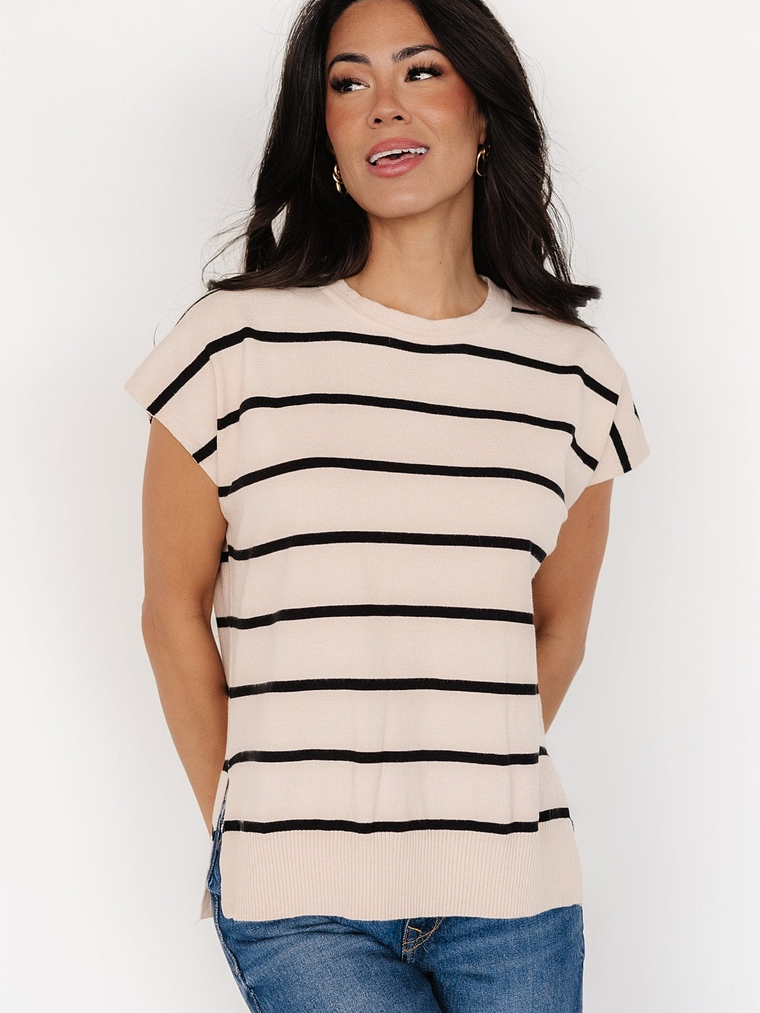 Ada Dolman Top | Natural + Black 6