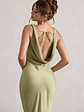 Alesso | Light Olive Satin Cowl-Neck Maxi Dress - thumbnail 2