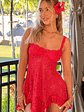 All Mine Red Lace Mini Dress - thumbnail 1