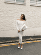 Archie Off the Shoulder Midi Dress - White - thumbnail 9