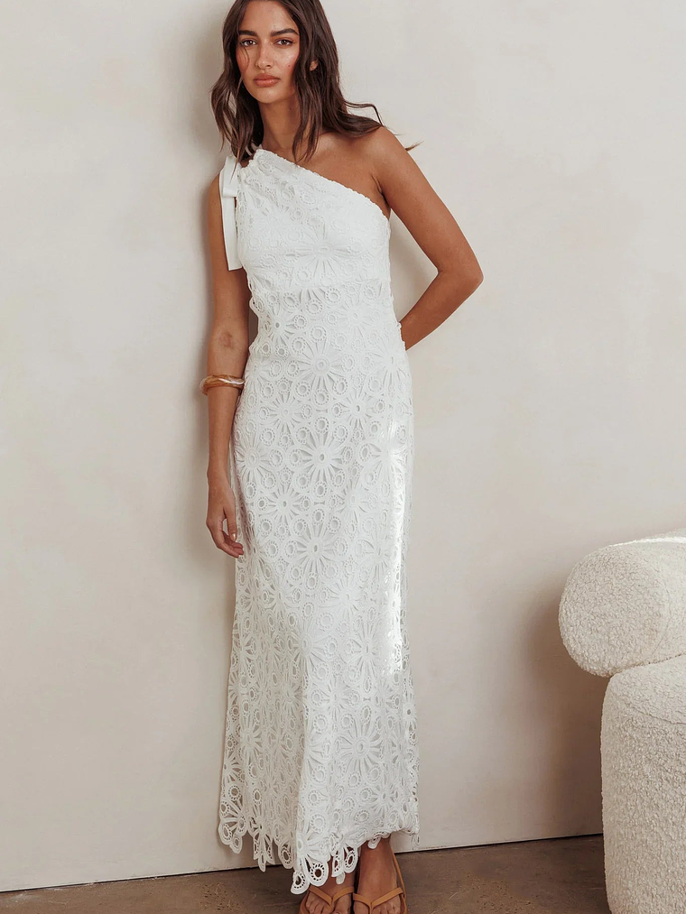 Artice One Shoulder Maxi Dress Off White 3