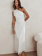 Artice One Shoulder Maxi Dress Off White - thumbnail 3