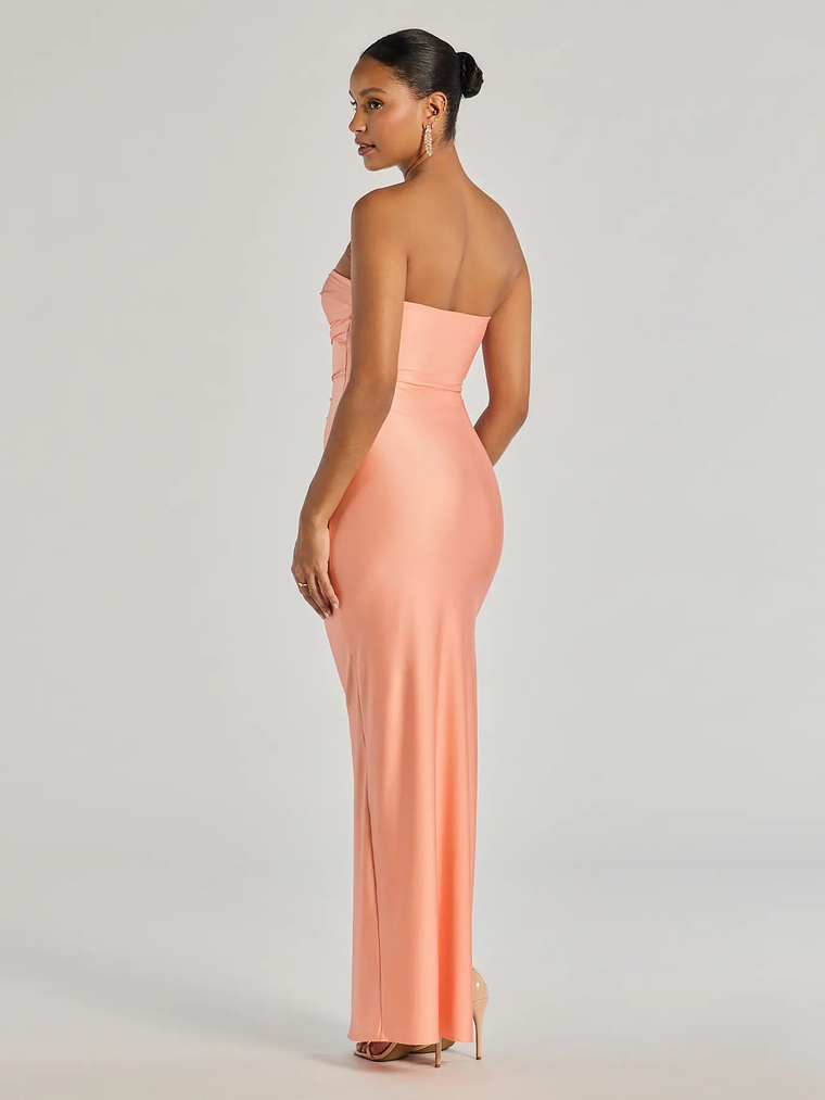 Anisley Strapless High Slit Column Formal Dress 12