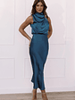 Anabelle Halter Neck Midi Dress - Teal - thumbnail 2