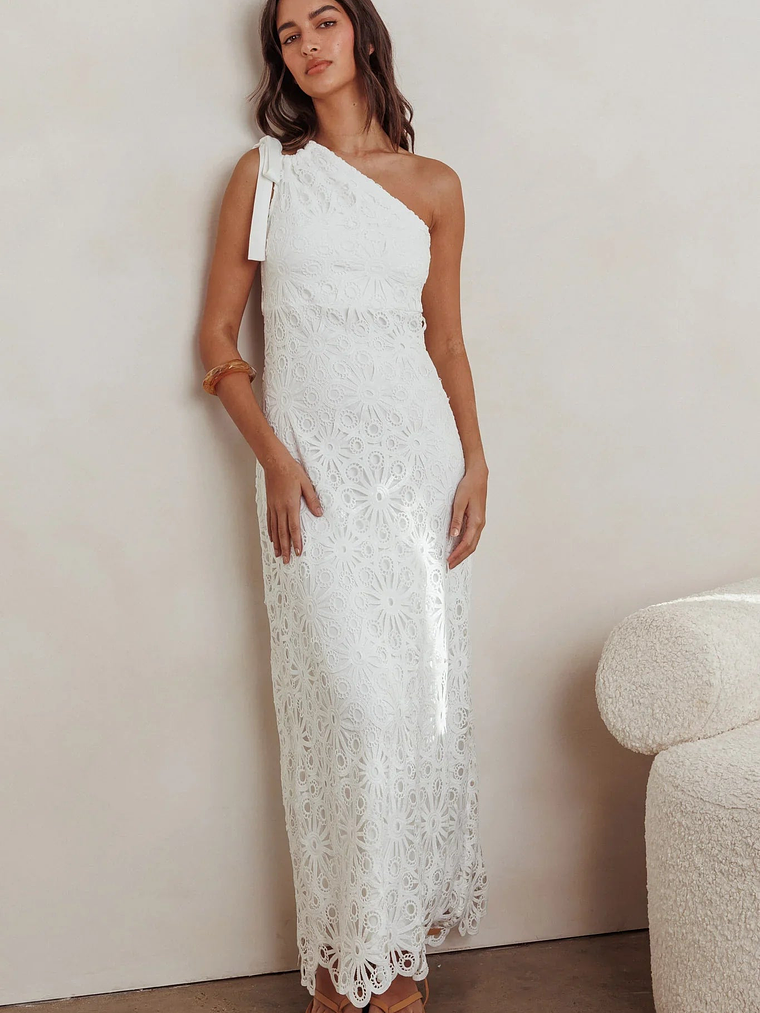 Artice One Shoulder Maxi Dress Off White 5