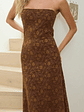 Artice Strapless Maxi Dress Lace Chocolate - thumbnail 4