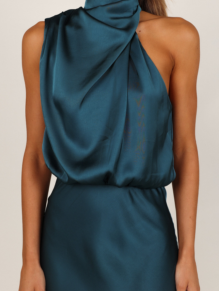Anabelle Halter Neck Midi Dress - Teal 4