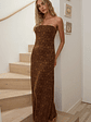 Artice Strapless Maxi Dress Lace Chocolate - thumbnail 5