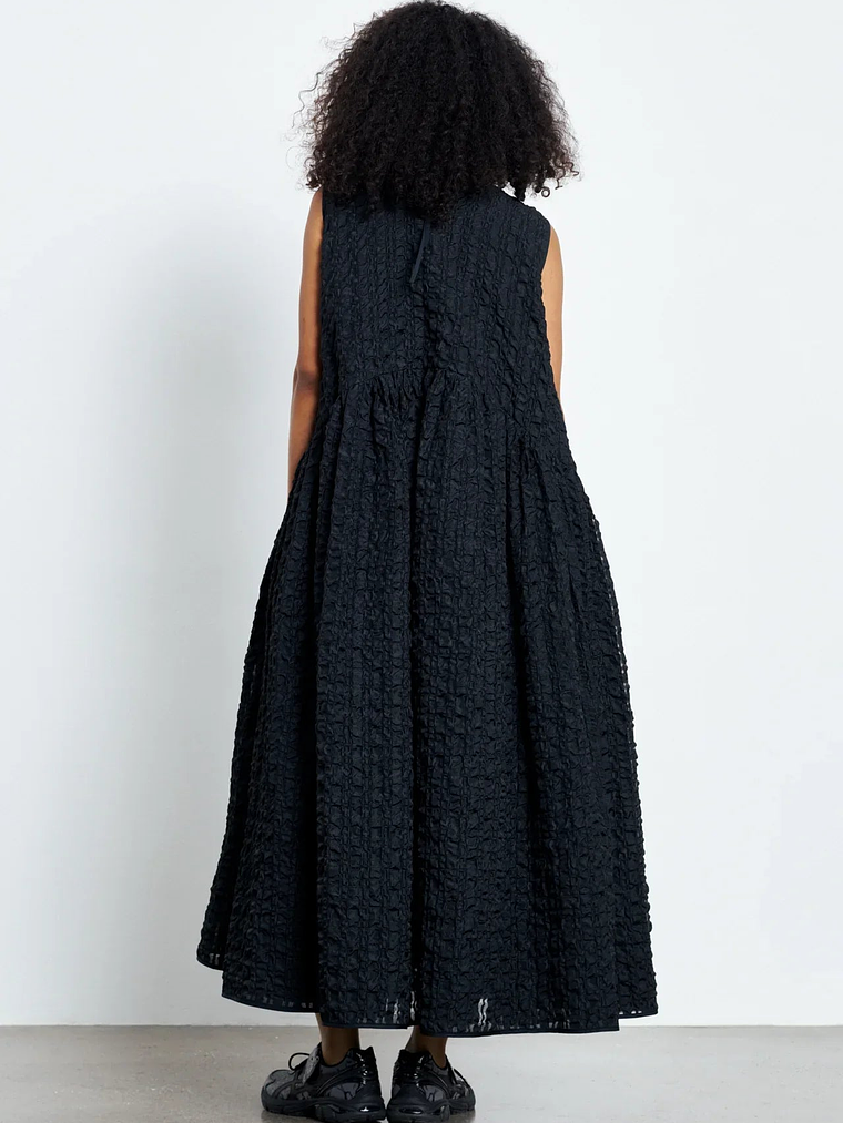 Anna Karin | Dress Check Seersucker Black 2