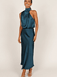 Anabelle Halter Neck Midi Dress - Teal - thumbnail 8