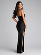 Anisley Strapless High Slit Column Formal Dress - thumbnail 24