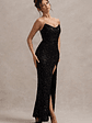 Adalee | Black Sequin Strapless Maxi Dress - thumbnail 6