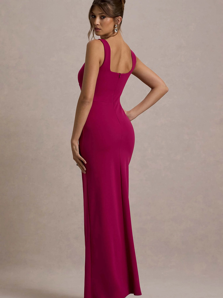 Ashburn | Mulberry Strappy Sweetheart Split Maxi Dress 2