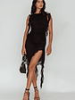 After Party Sleeveless Ruffle Trim Mini Dress Black - thumbnail 1