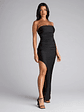 Anisley Strapless High Slit Column Formal Dress - thumbnail 26