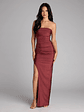 Anisley Strapless High Slit Column Formal Dress - thumbnail 27