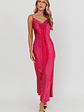 Afterglow Backless Cowl Neck Maxi Dress Berry - thumbnail 1