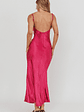 Afterglow Backless Cowl Neck Maxi Dress Berry - thumbnail 3