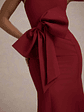 Aman | Berry Halter-Neck Midi Dress With Oversized Bow - thumbnail 5