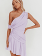 Anaisa One-Shoulder Draped Mini Dress Lilac - thumbnail 1
