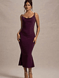 Addison | Port Cowl-Neck Open-Back Midi Dress With Lace - thumbnail 1