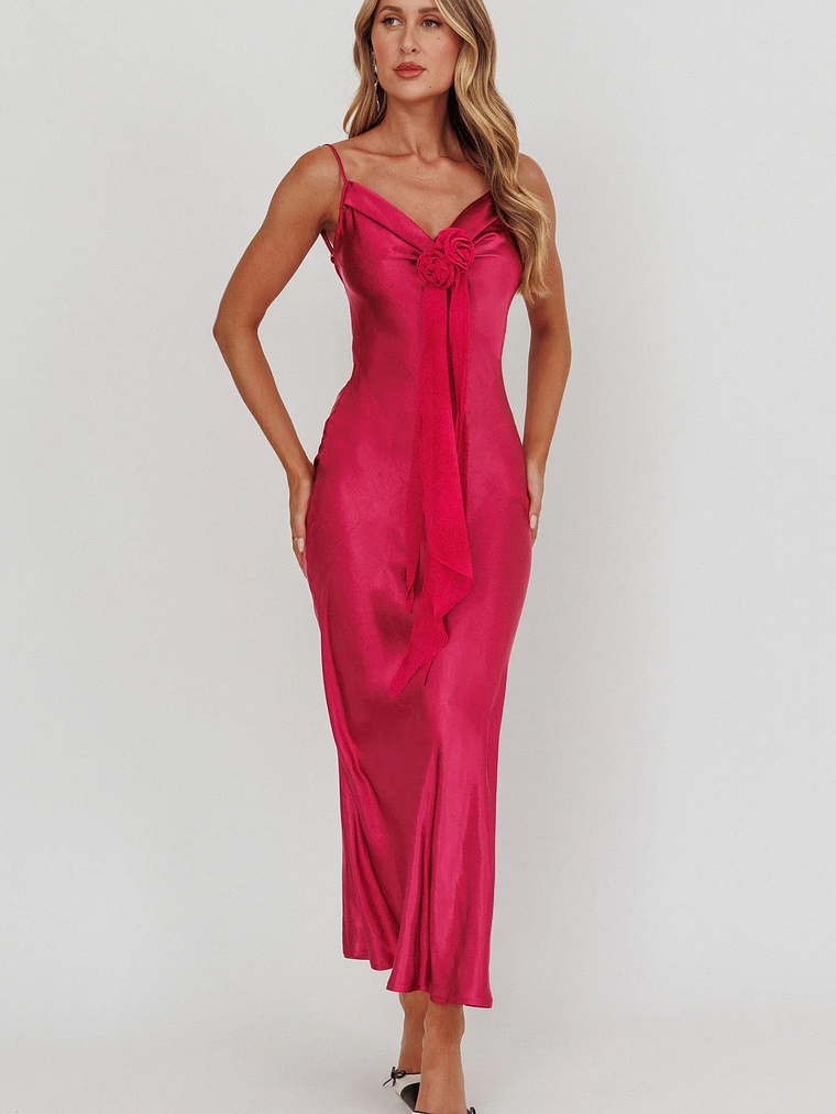 Afterglow Backless Cowl Neck Maxi Dress Berry 5