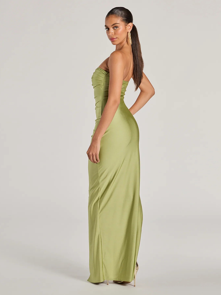 Anisley Strapless High Slit Column Formal Dress 33