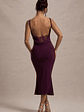 Addison | Port Cowl-Neck Open-Back Midi Dress With Lace - thumbnail 2