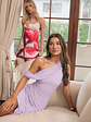 Anaisa One-Shoulder Draped Mini Dress Lilac - thumbnail 2