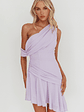Anaisa One-Shoulder Draped Mini Dress Lilac - thumbnail 6