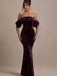 Amandine | Port Velvet Bardot Maxi Dress - thumbnail 1