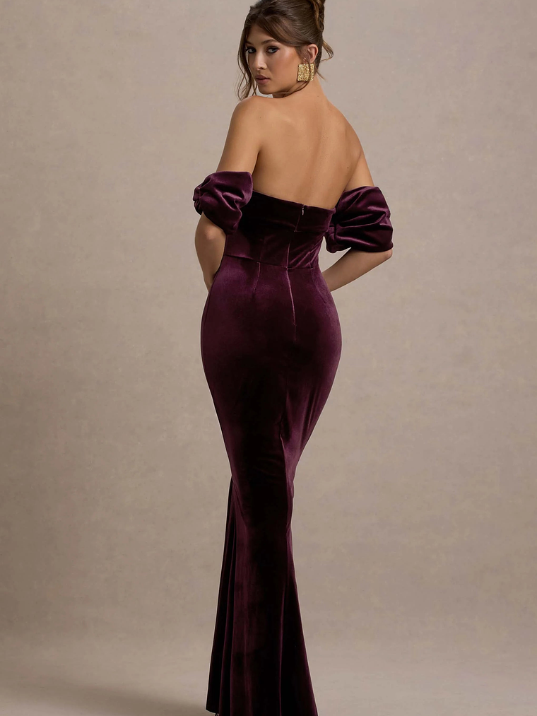 Amandine | Port Velvet Bardot Maxi Dress 2