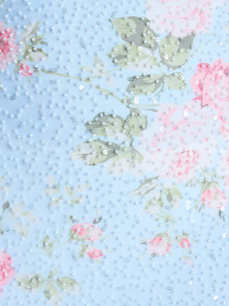 Analeia Floral Cutout Beaded Mini Dress 8