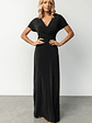 Annaeli Cross Front Maxi Dress | Black - thumbnail 1
