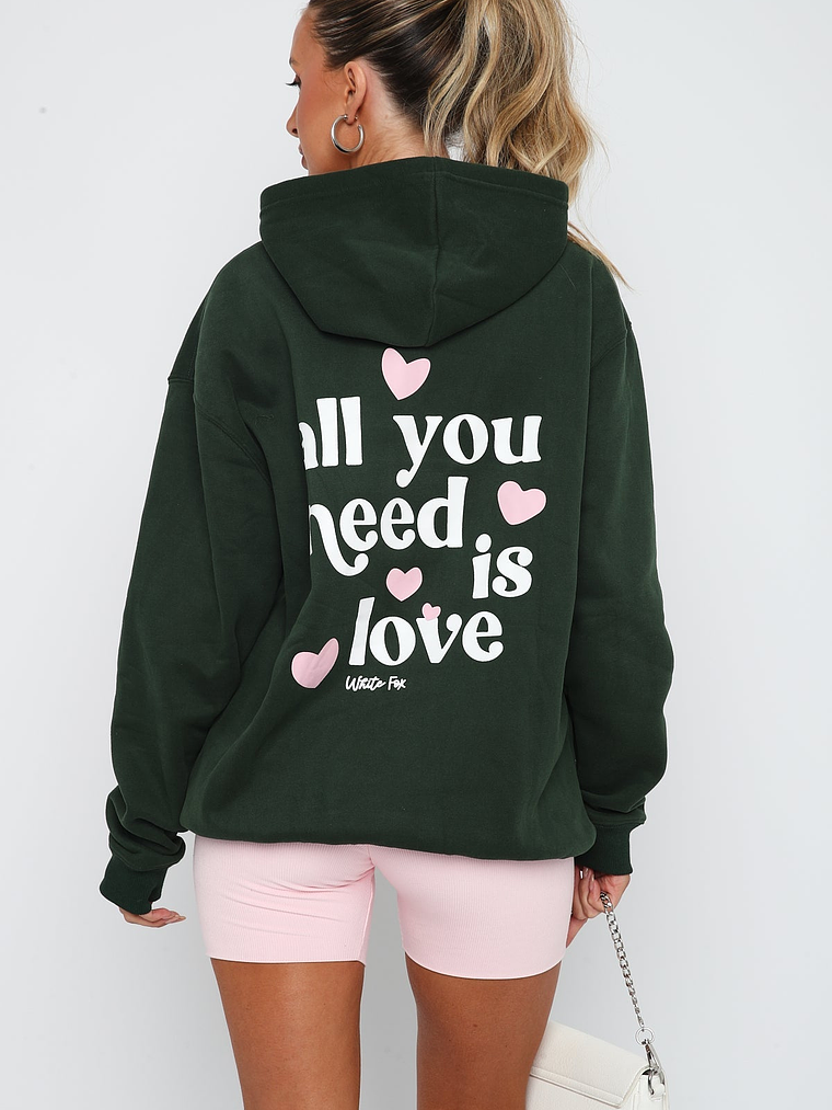 All You Need Is Love Hoodie Forest Green 4