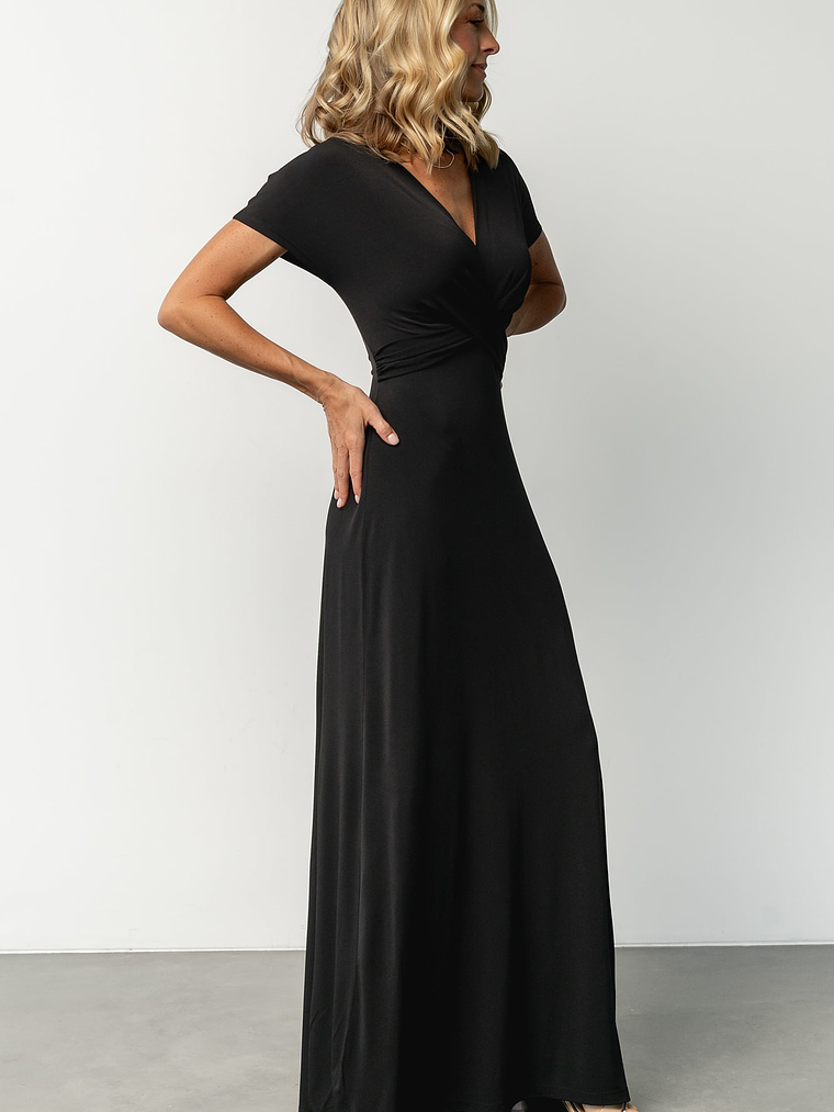 Annaeli Cross Front Maxi Dress | Black 3