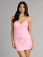 Alex Lace-Up Sequin Mini Dress - thumbnail 5