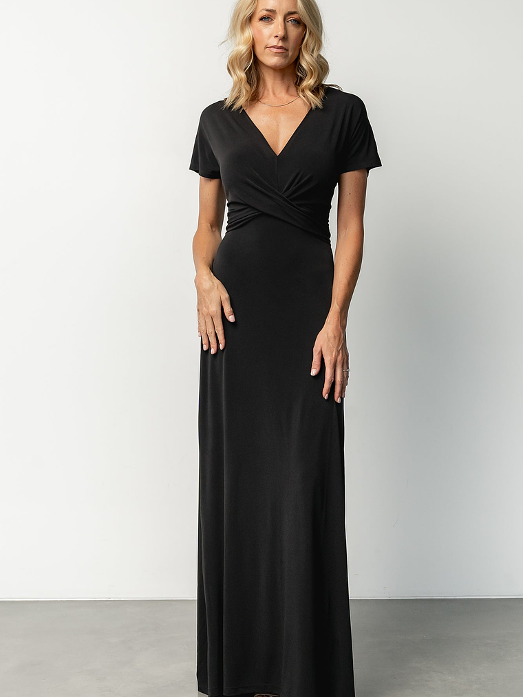 Annaeli Cross Front Maxi Dress | Black 5